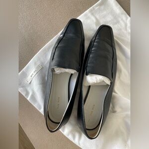 The Row Black Leather Loafers Size 35